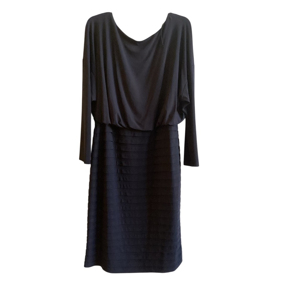 Adrianna Papell Black Dolman Cocktail Dress Womens size 14W
